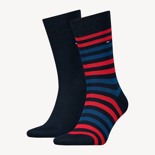 Tommy Hilfiger 2-Pack Stripe Çorap Erkek Kırmızı | TH360PNC