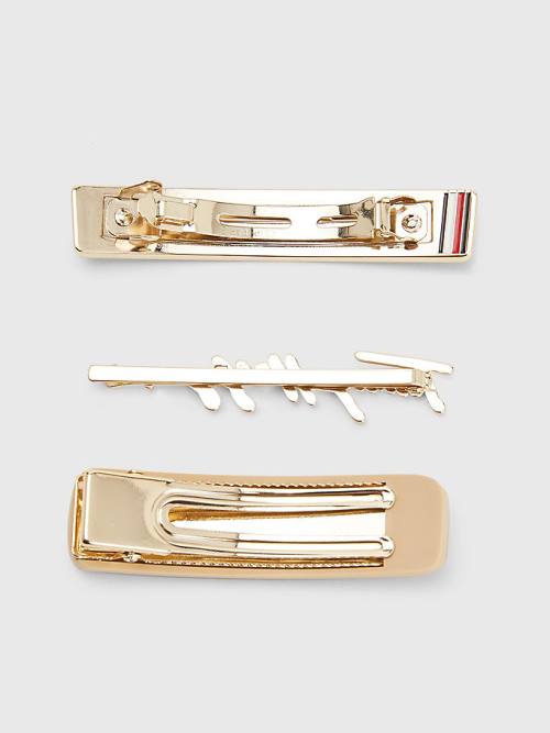 Tommy Hilfiger 3-Pack Iconic Hair Clips Şapka Kadın Mavi | TH071MIN