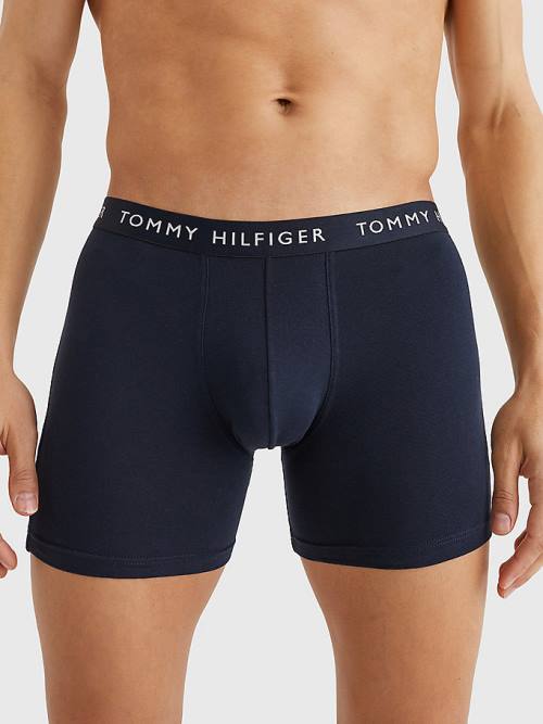 Tommy Hilfiger 3-Pack Logo Waistband Boksör Briefs İç Giyim Erkek Kahverengi | TH035SPY