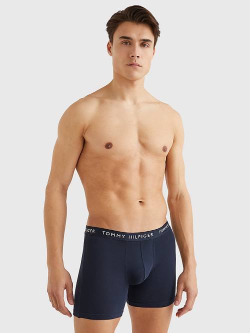 Tommy Hilfiger 3-Pack Logo Waistband Boksör Briefs İç Giyim Erkek Kahverengi | TH035SPY