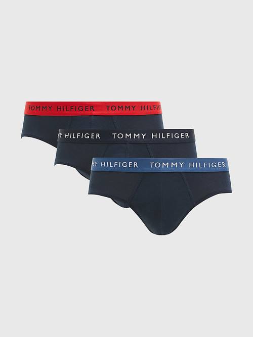 Tommy Hilfiger 3-Pack Logo Waistband Briefs İç Giyim Erkek Mor | TH102UQH