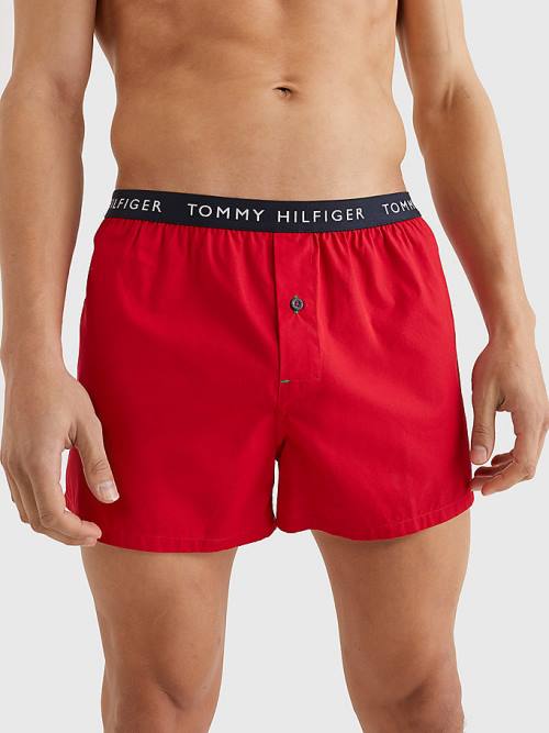 Tommy Hilfiger 3-Pack Logo Waistband Button Fly Boxers İç Giyim Erkek Yeşil | TH205PUF