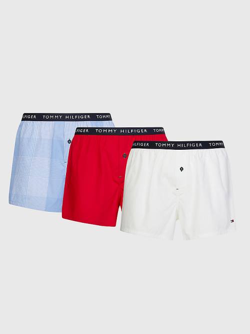 Tommy Hilfiger 3-Pack Logo Waistband Button Fly Boxers İç Giyim Erkek Yeşil | TH205PUF