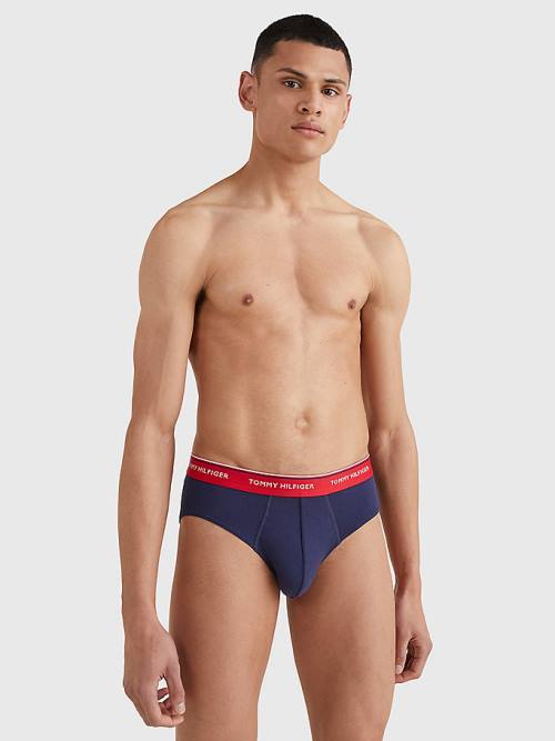 Tommy Hilfiger 3-Pack Pamuklu Briefs İç Giyim Erkek Mavi | TH250JWG