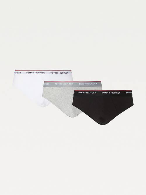 Tommy Hilfiger 3-Pack Pamuklu Briefs İç Giyim Erkek Gri | TH276QZX