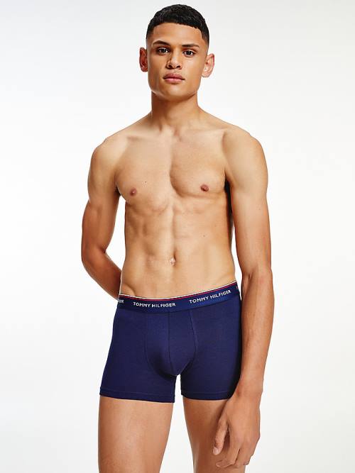 Tommy Hilfiger 3-Pack Premium Logo Waistband Trunks İç Giyim Erkek Mavi | TH521YQM