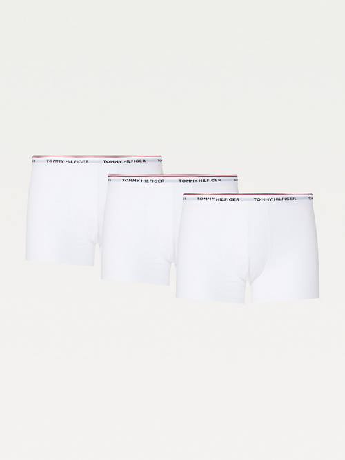 Tommy Hilfiger 3-Pack Premium Logo Waistband Trunks İç Giyim Erkek Beyaz | TH605XQK