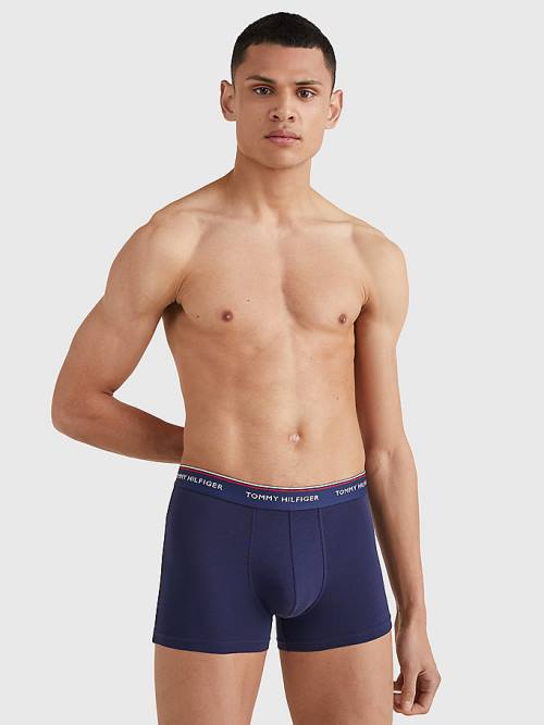 Tommy Hilfiger 3-Pack Premium Logo Waistband Trunks İç Giyim Erkek Mavi | TH824FCA