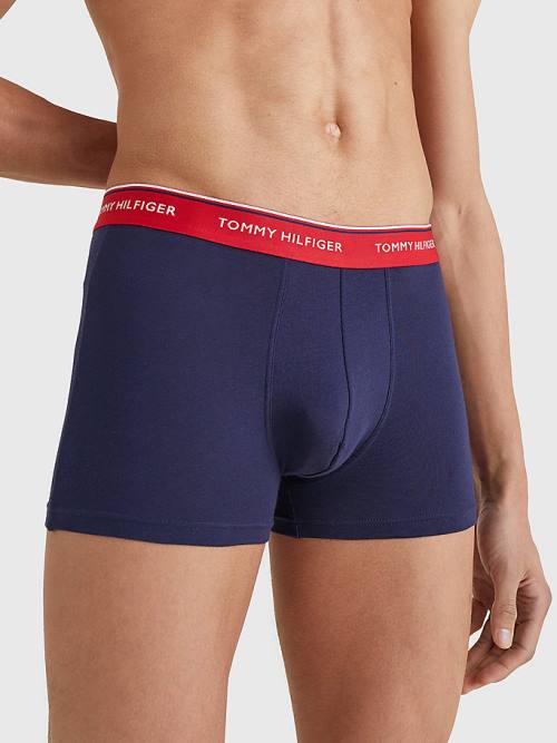 Tommy Hilfiger 3-Pack Premium Logo Waistband Trunks İç Giyim Erkek Mavi | TH824FCA