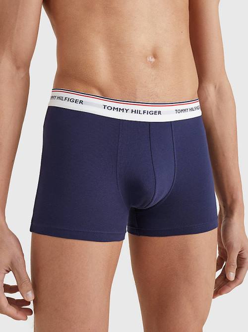 Tommy Hilfiger 3-Pack Premium Logo Waistband Trunks İç Giyim Erkek Mavi | TH824FCA