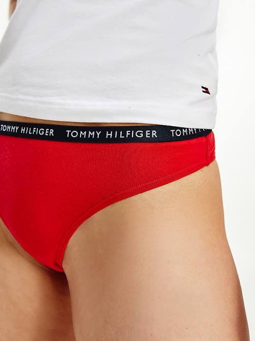 Tommy Hilfiger 3-Pack Recycled Pamuklu Thongs İç Giyim Kadın Beyaz | TH260AJZ