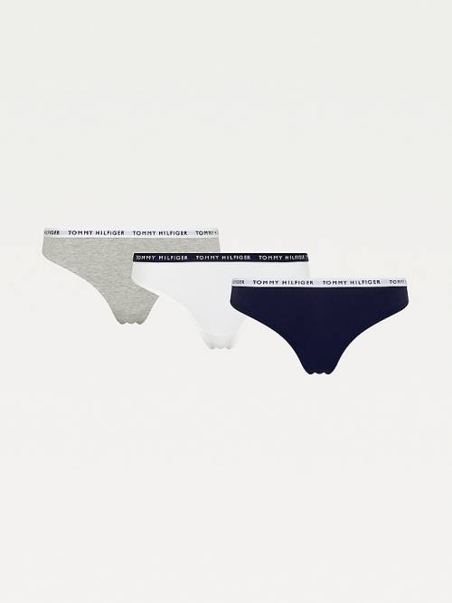 Tommy Hilfiger 3-Pack Recycled Pamuklu Thongs İç Giyim Kadın Kahverengi | TH830MFI