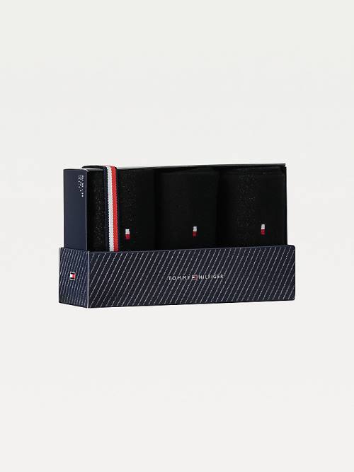 Tommy Hilfiger 3-Pack Sparkle Gift Box Çorap Kadın Siyah | TH943LPY