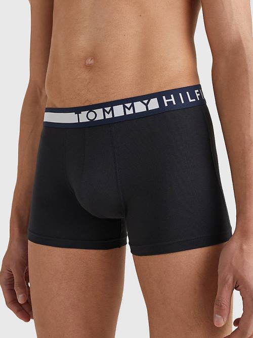 Tommy Hilfiger 3-Pack Statement Waistband Trunks İç Giyim Erkek Siyah | TH285ULQ