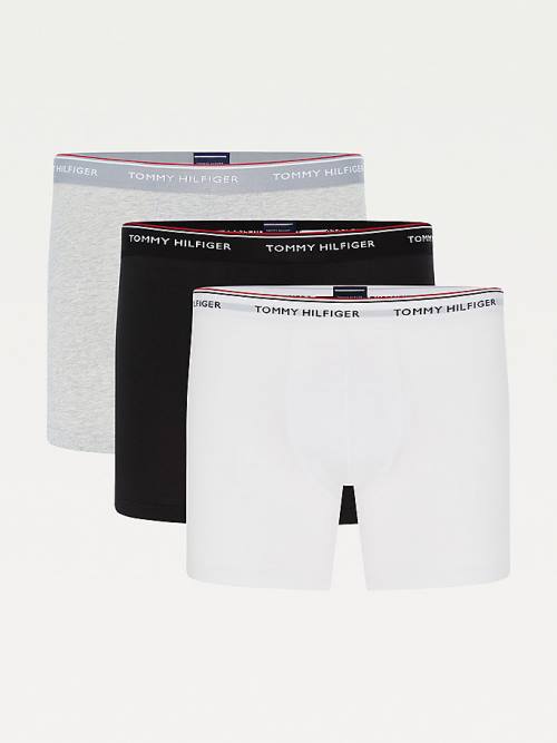 Tommy Hilfiger 3-Pack Stretch Pamuklu Boksör Shorts İç Giyim Erkek Gri | TH408RAY