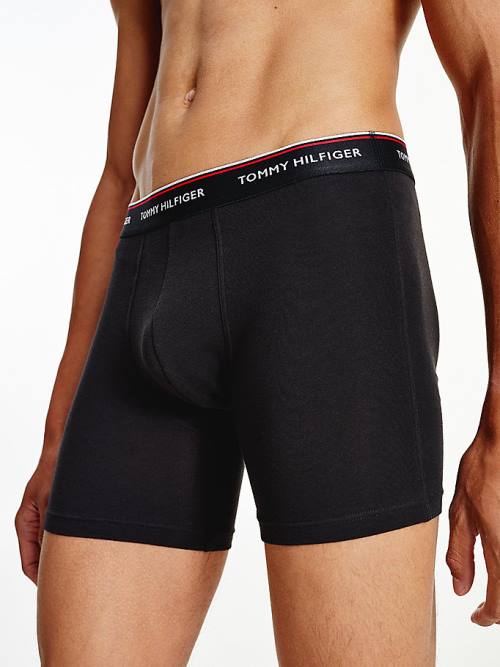 Tommy Hilfiger 3-Pack Stretch Pamuklu Boksör Shorts İç Giyim Erkek Siyah | TH496BTL