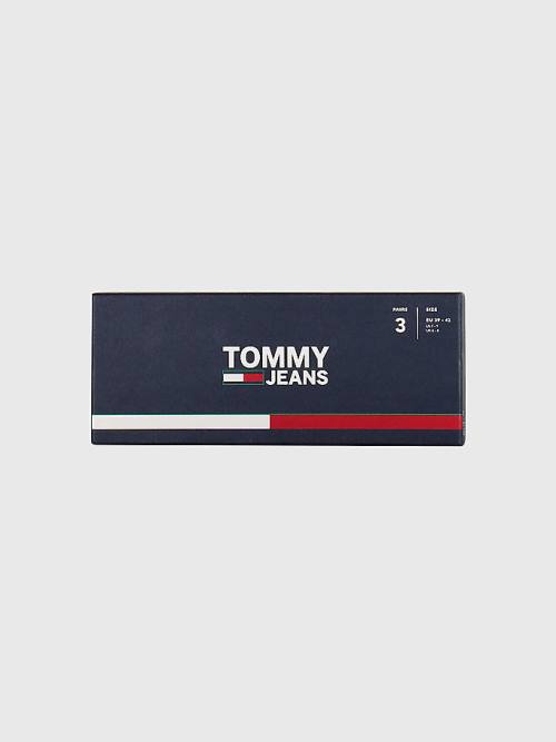 Tommy Hilfiger 3-Pack Stripe Gift Box Çorap Erkek Beyaz | TH967FNY