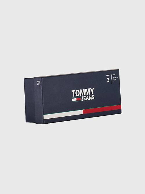 Tommy Hilfiger 3-Pack Stripe Gift Box Çorap Erkek Beyaz | TH967FNY