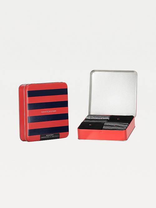 Tommy Hilfiger 4-Pack Gift Box Stripe Çorap Erkek Siyah | TH548BHN