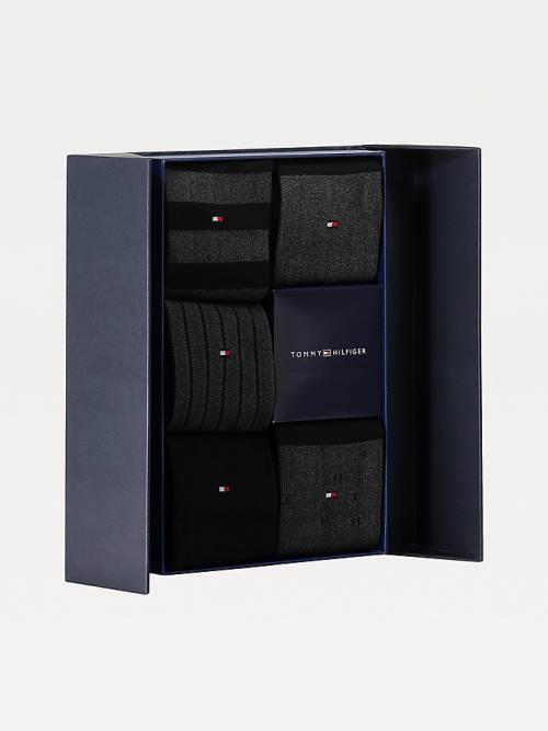 Tommy Hilfiger 5-Pack Gift Box Bird Eye Çorap Erkek Siyah | TH490ZBN