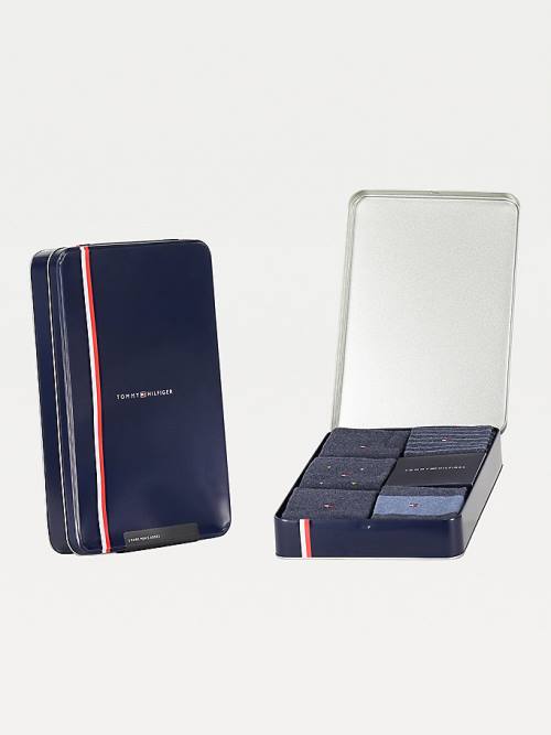 Tommy Hilfiger 5-Pack Gift Box Stripe Dot Çorap Erkek Mavi | TH247YSD