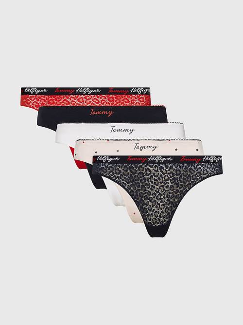 Tommy Hilfiger 5-Pack Thongs İç Giyim Kadın Multi | TH590NIS