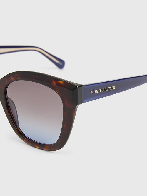 Tommy Hilfiger Acetate Cat-Eye Güneş Gözlüğü Kadın Kahverengi | TH148LTB