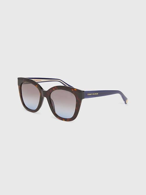 Tommy Hilfiger Acetate Cat-Eye Güneş Gözlüğü Kadın Kahverengi | TH148LTB