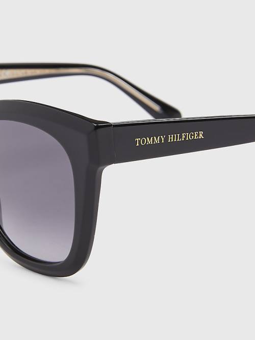 Tommy Hilfiger Acetate Cat-Eye Güneş Gözlüğü Kadın Siyah | TH568GRL