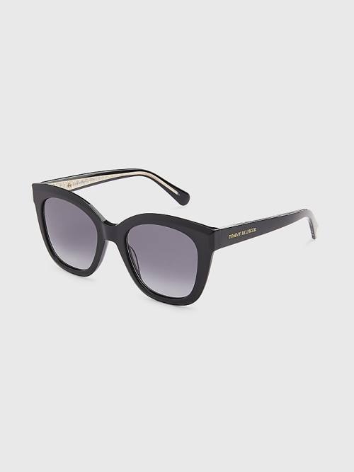 Tommy Hilfiger Acetate Cat-Eye Güneş Gözlüğü Kadın Siyah | TH568GRL