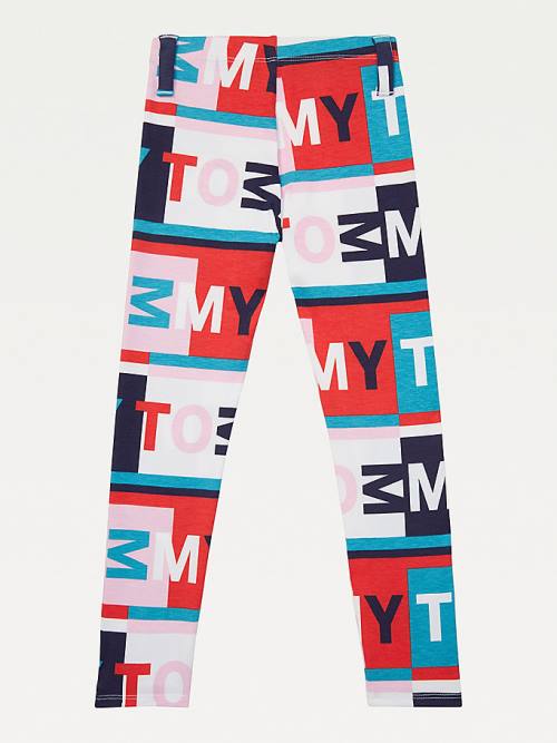 Tommy Hilfiger Adaptive All-Over Logo Print Leggings Pantolon Kiz Çocuk Multi | TH079UWE