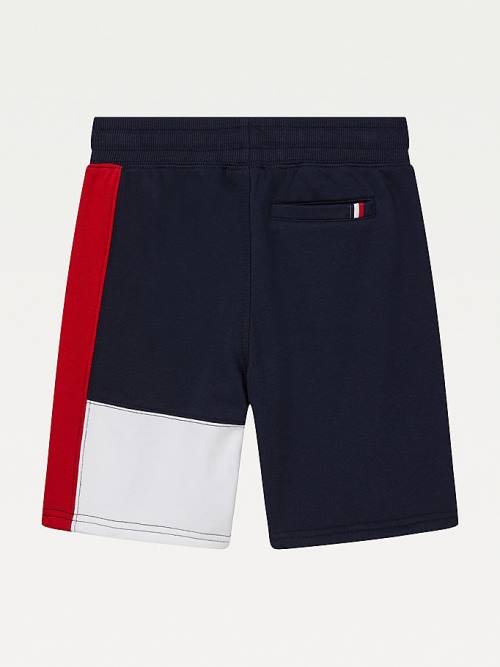 Tommy Hilfiger Adaptive Colour-Blocked Knit Shorts Pantolon Erkek Çocuk Mavi | TH123GDF