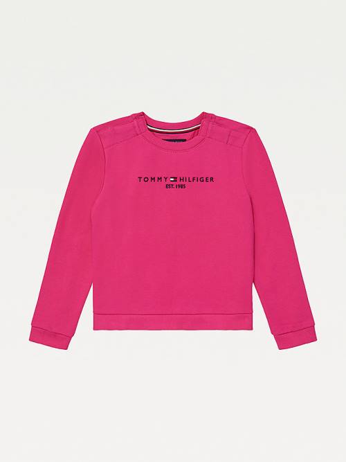 Tommy Hilfiger Adaptive Crew Neck Sweatshirt Kiz Çocuk Pembe | TH015FXO