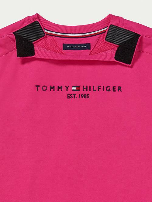 Tommy Hilfiger Adaptive Crew Neck Sweatshirt Kiz Çocuk Pembe | TH015FXO