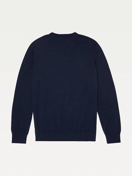 Tommy Hilfiger Adaptive Crew Neck Sweatshirt Kazak Erkek Mavi | TH213HGC