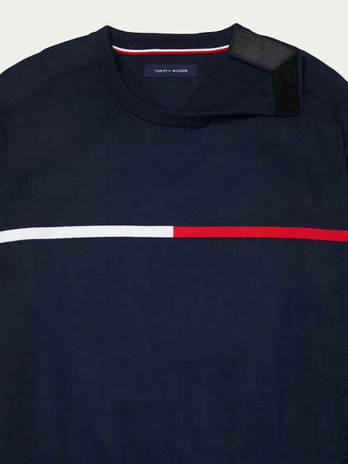 Tommy Hilfiger Adaptive Crew Neck Sweatshirt Kazak Erkek Mavi | TH213HGC