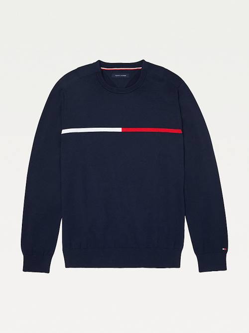 Tommy Hilfiger Adaptive Crew Neck Sweatshirt Kazak Erkek Mavi | TH213HGC