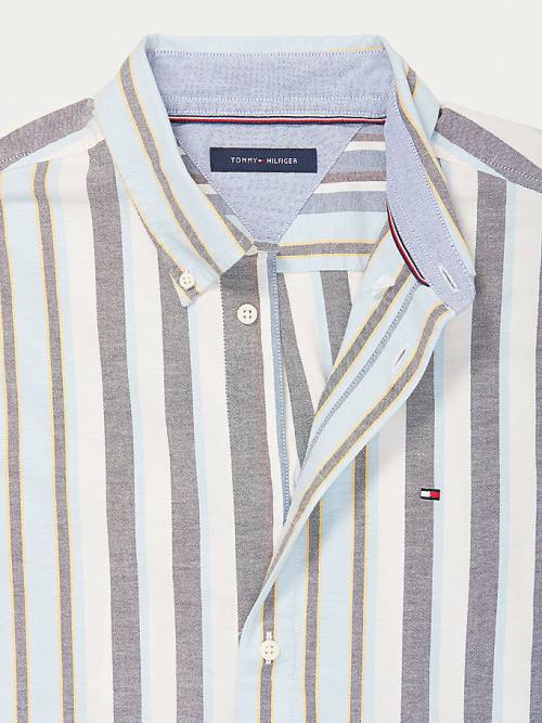 Tommy Hilfiger Adaptive Custom Fit Stripe Gömlek Erkek Mavi | TH814OIM