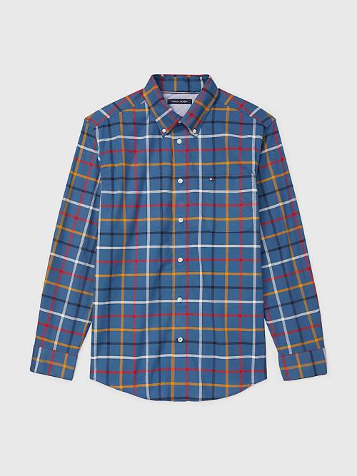 Tommy Hilfiger Adaptive Custom Fit Windowpane Check Gömlek Erkek Mavi | TH743YHI