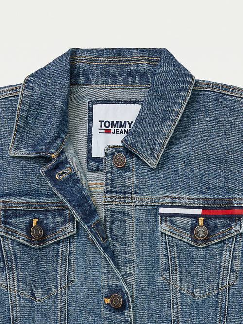 Tommy Hilfiger Adaptive Denim Trucker Ceket Kadın Mavi | TH568POW