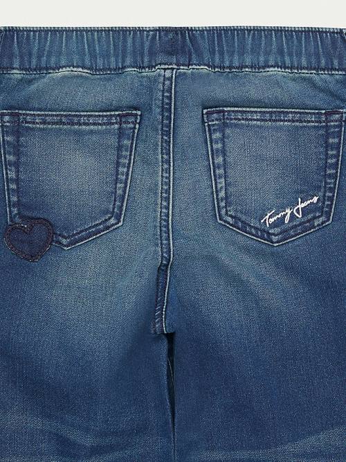 Tommy Hilfiger Adaptive Distressed Denim Joggers Jean Pantolon Kiz Çocuk Mavi | TH862YGM