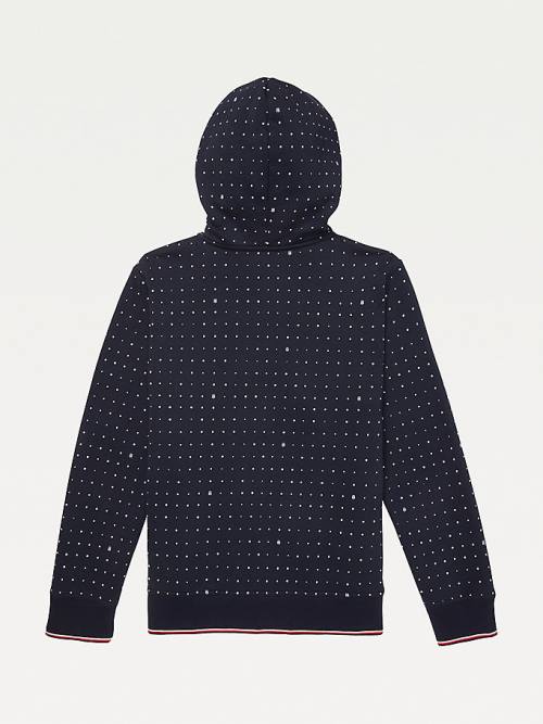 Tommy Hilfiger Adaptive Dot Print Kapüşonlu Sweatshirt Kadın Mavi | TH847HWR