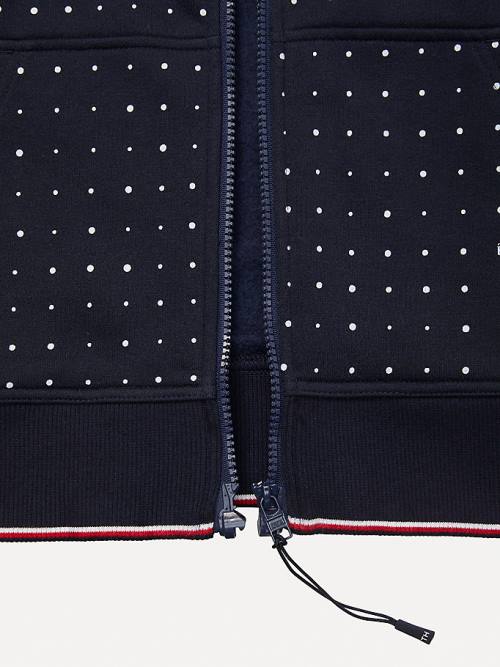 Tommy Hilfiger Adaptive Dot Print Kapüşonlu Sweatshirt Kadın Mavi | TH847HWR