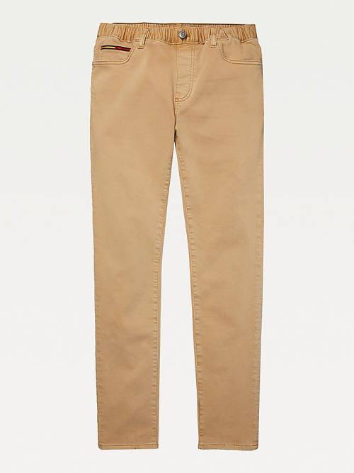 Tommy Hilfiger Adaptive Elasticated Slim Straight Jean Pantolon Erkek Haki | TH906RXH