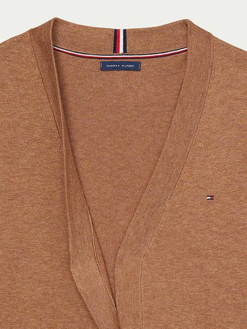 Tommy Hilfiger Adaptive Essential Pamuklu Cardigan Kazak Kadın Kahverengi | TH198JOT