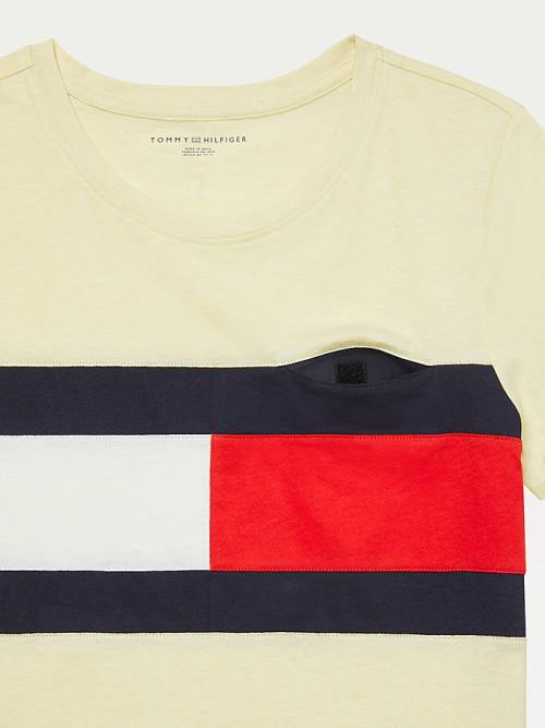 Tommy Hilfiger Adaptive Flag Print Pamuklu Tişört Kadın Sarı | TH637XKS