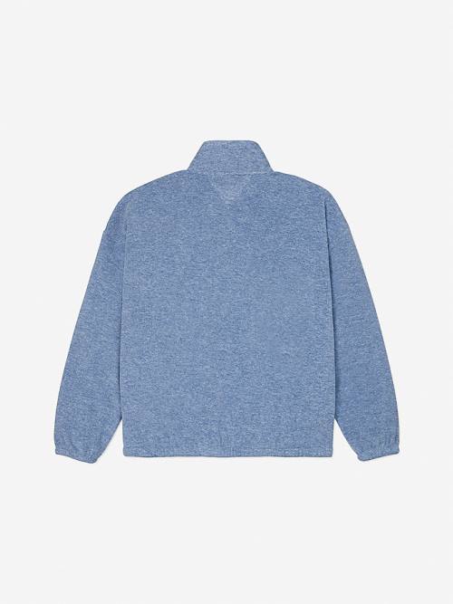 Tommy Hilfiger Adaptive Half Zip Popover Sweatshirt Kadın Mavi | TH648DYR