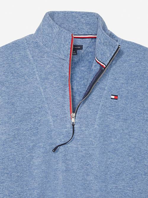 Tommy Hilfiger Adaptive Half Zip Popover Sweatshirt Kadın Mavi | TH648DYR