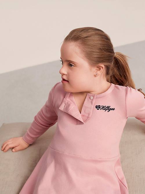 Tommy Hilfiger Adaptive Henley Elbise Kiz Çocuk Pembe | TH735REI