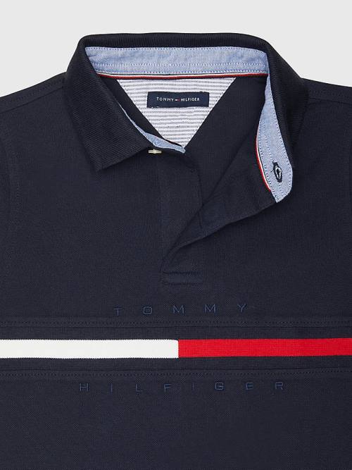 Tommy Hilfiger Adaptive Icons Stripe Polo Tişört Erkek Çocuk Mavi | TH542LXK